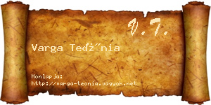 Varga Teónia névjegykártya